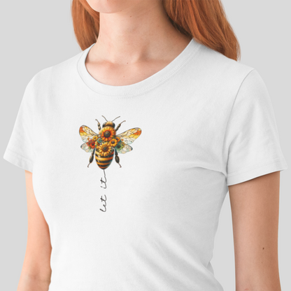 YourTops Women's Let It Bee Graphic T-Shirt - Casual Cotton Bee Shirt